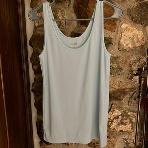 Woman’s size Large Old Navy Slim Fit Tank in very light aqua blue